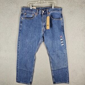 Levi's 505 Jeans Mens 35x30 Blue Denim Casual Mid Rise Regular Fit Straight Leg